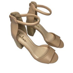 Lulu's strap sandals ankle strap nude size 8.5 NEW